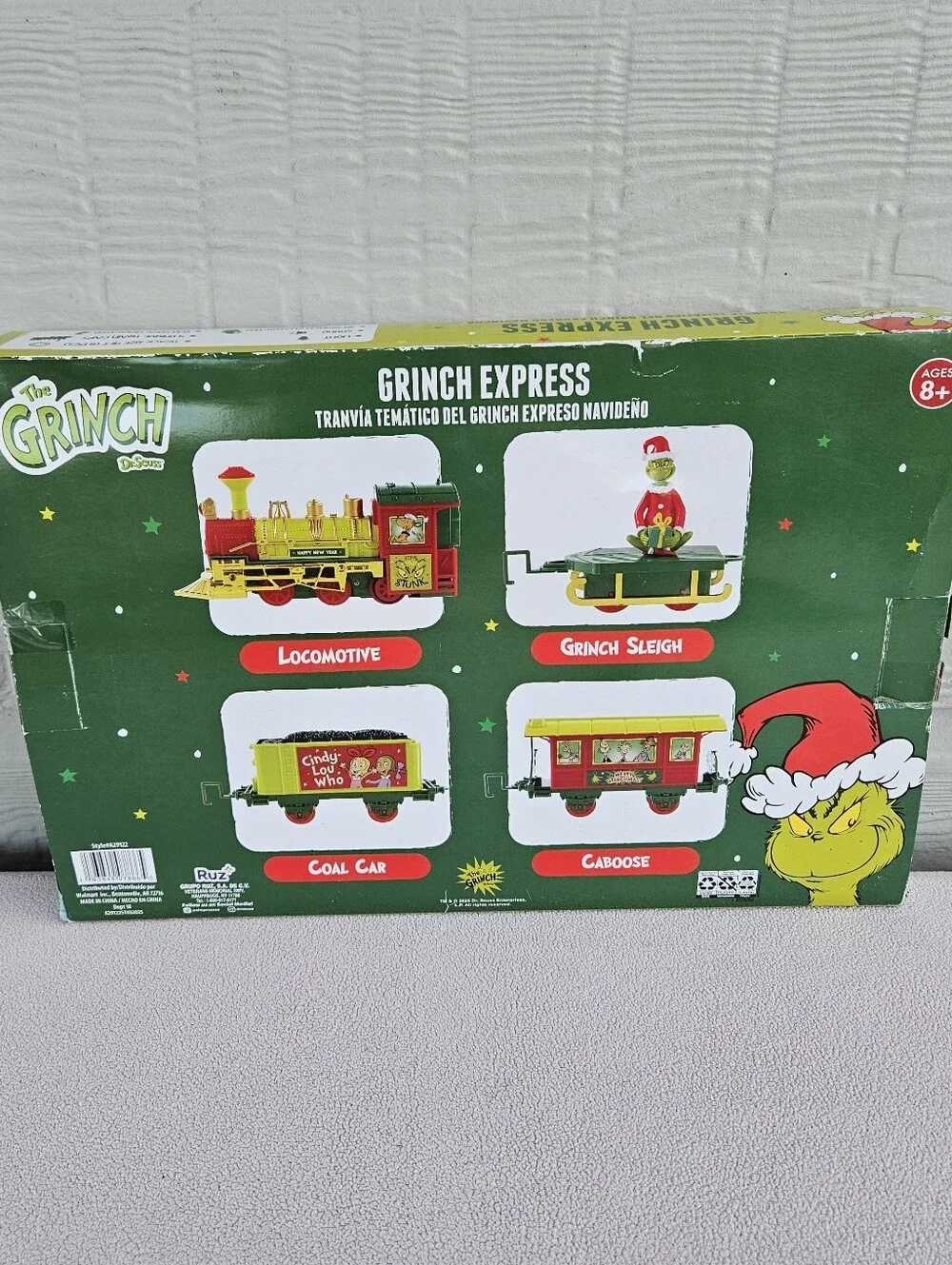 Ruz Dr. Seuss The Grinch Express Play Train Set Christmas Holiday 12pc Green Red